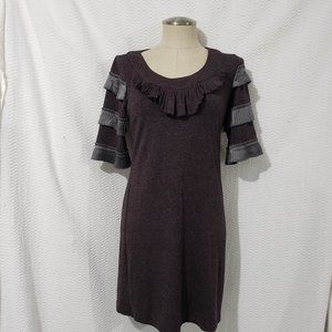 Theme Anthropilogie brown dress Short sleeve 12,5"